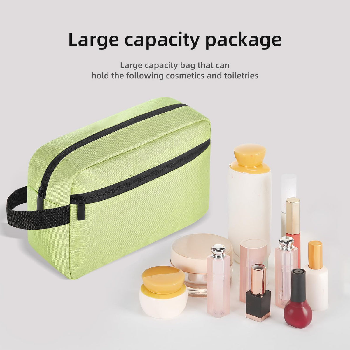 Icramsy Travel Toiletry Bag open with toiletries inside