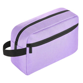 Icramsy Travel Toiletry Bag purple front view with zipper