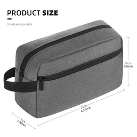 Icramsy Travel Toiletry Bag side view showcasing zippered pocket