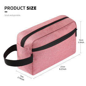Icramsy Travel Toiletry Bag side view showing zippered pocket