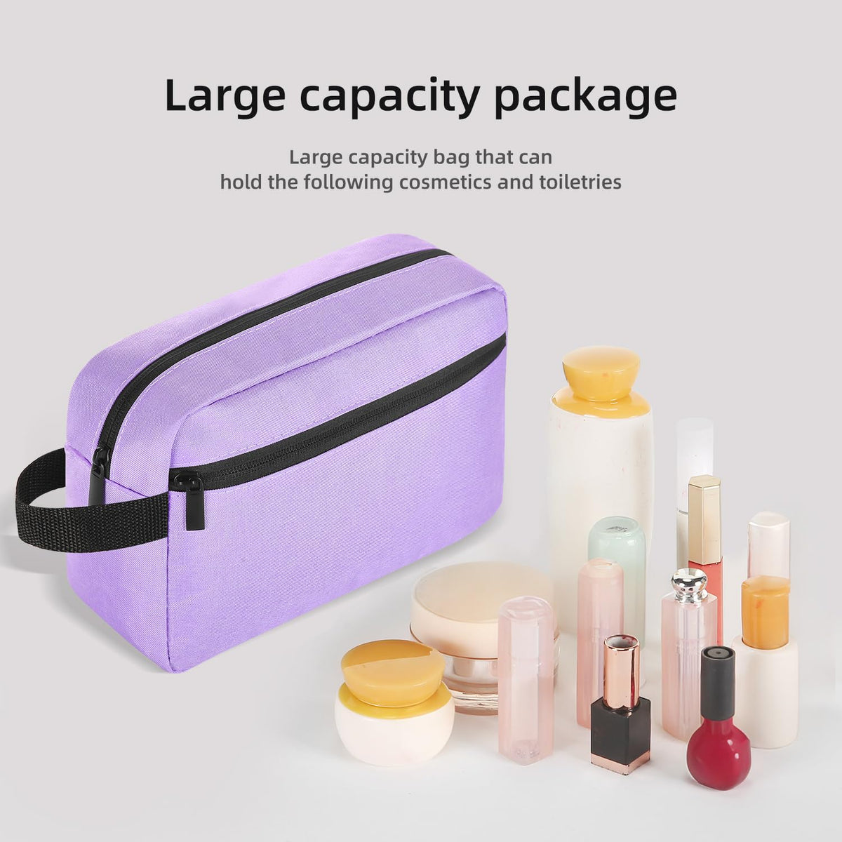 Icramsy Travel Toiletry Bag side view with handle