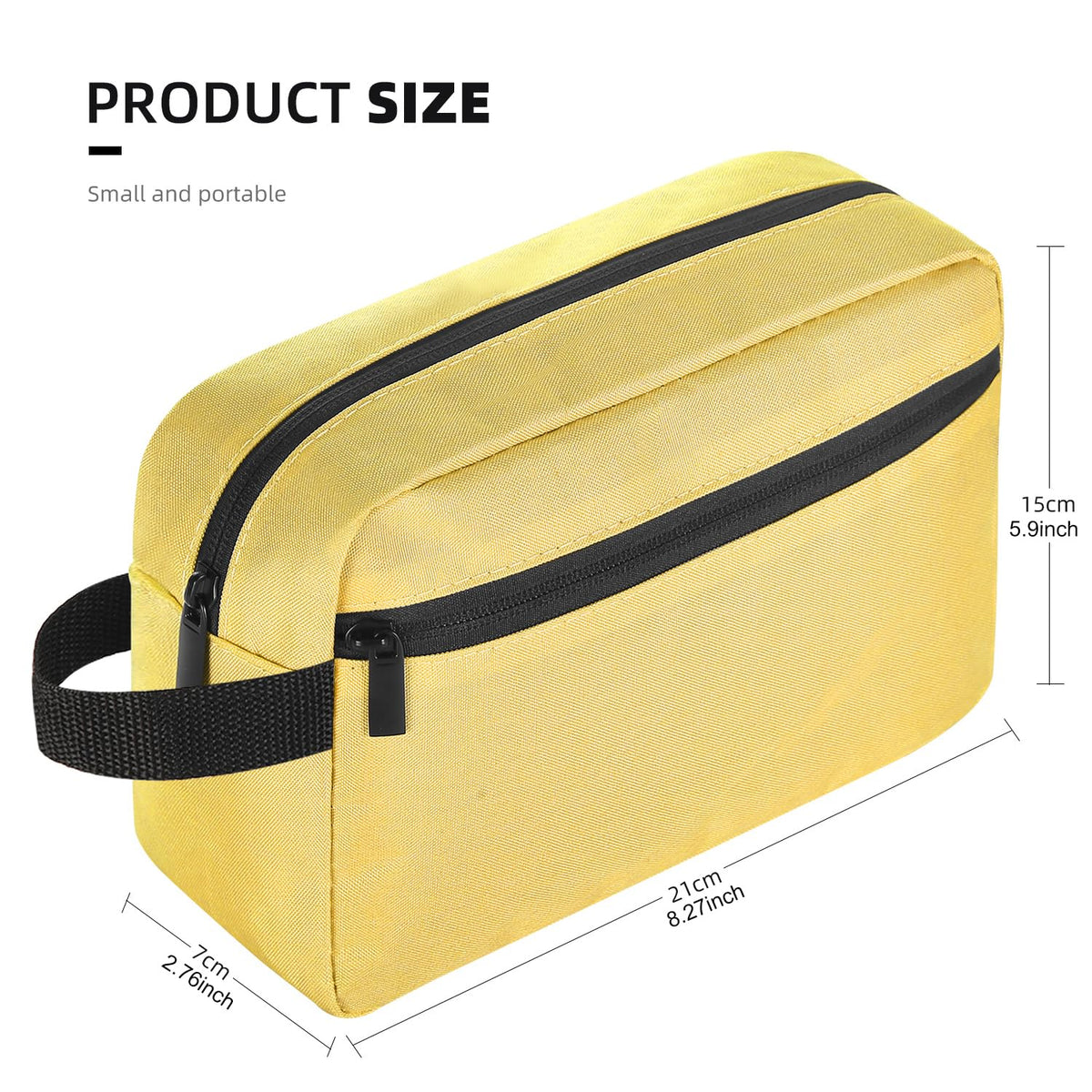Icramsy Travel Toiletry Bag side view with zipper