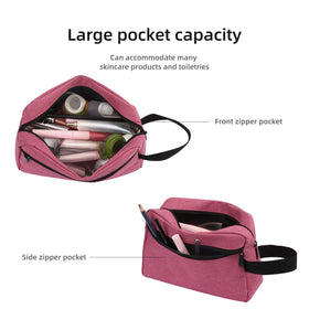 Icramsy Travel Toiletry Bag side zipper pocket