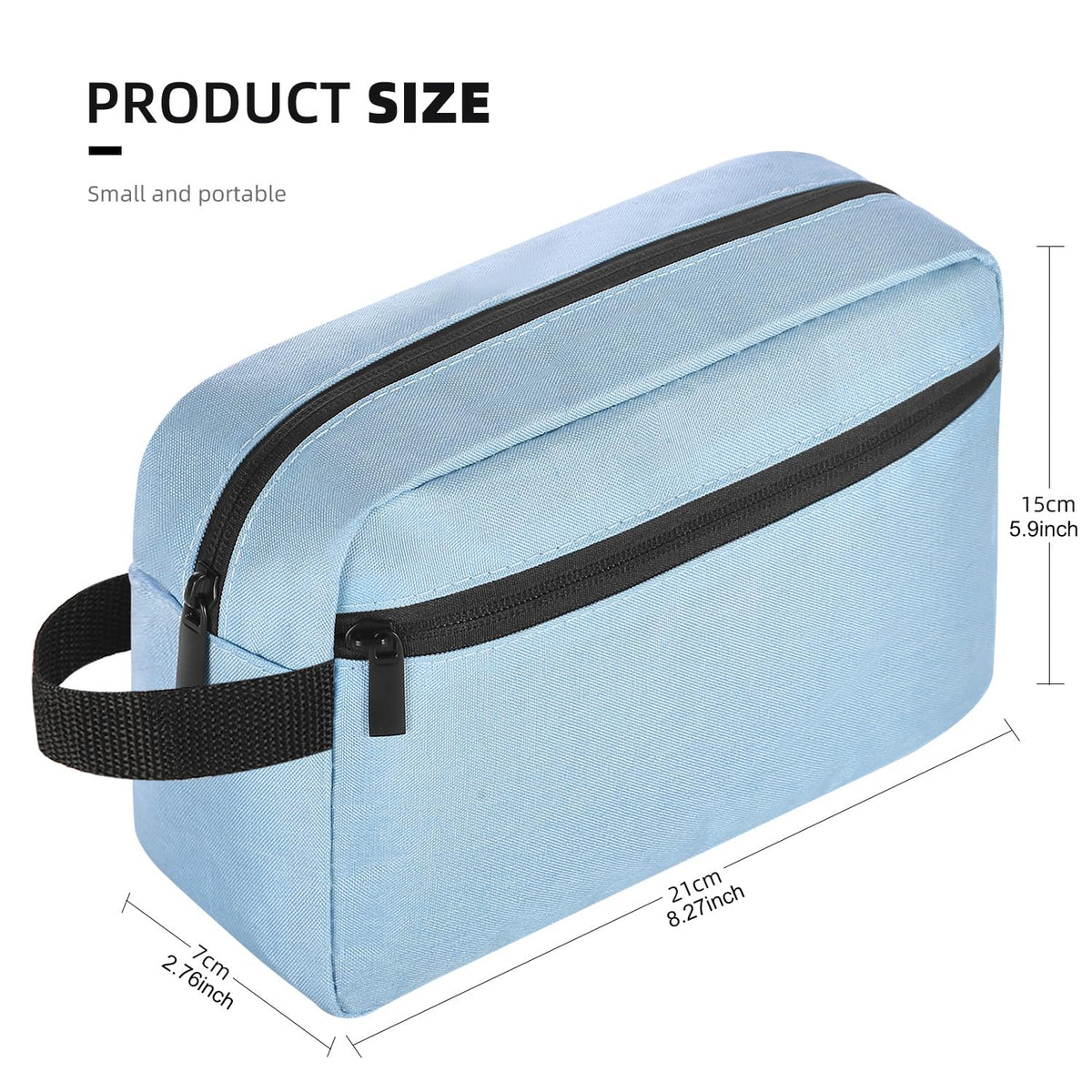 Icramsy Travel Toiletry Bag Sky Blue side view