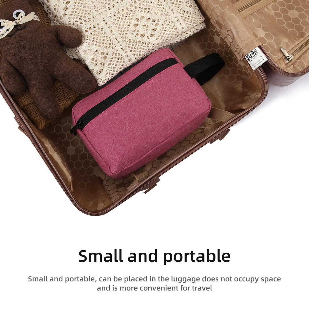Icramsy Travel Toiletry Bag with travel items