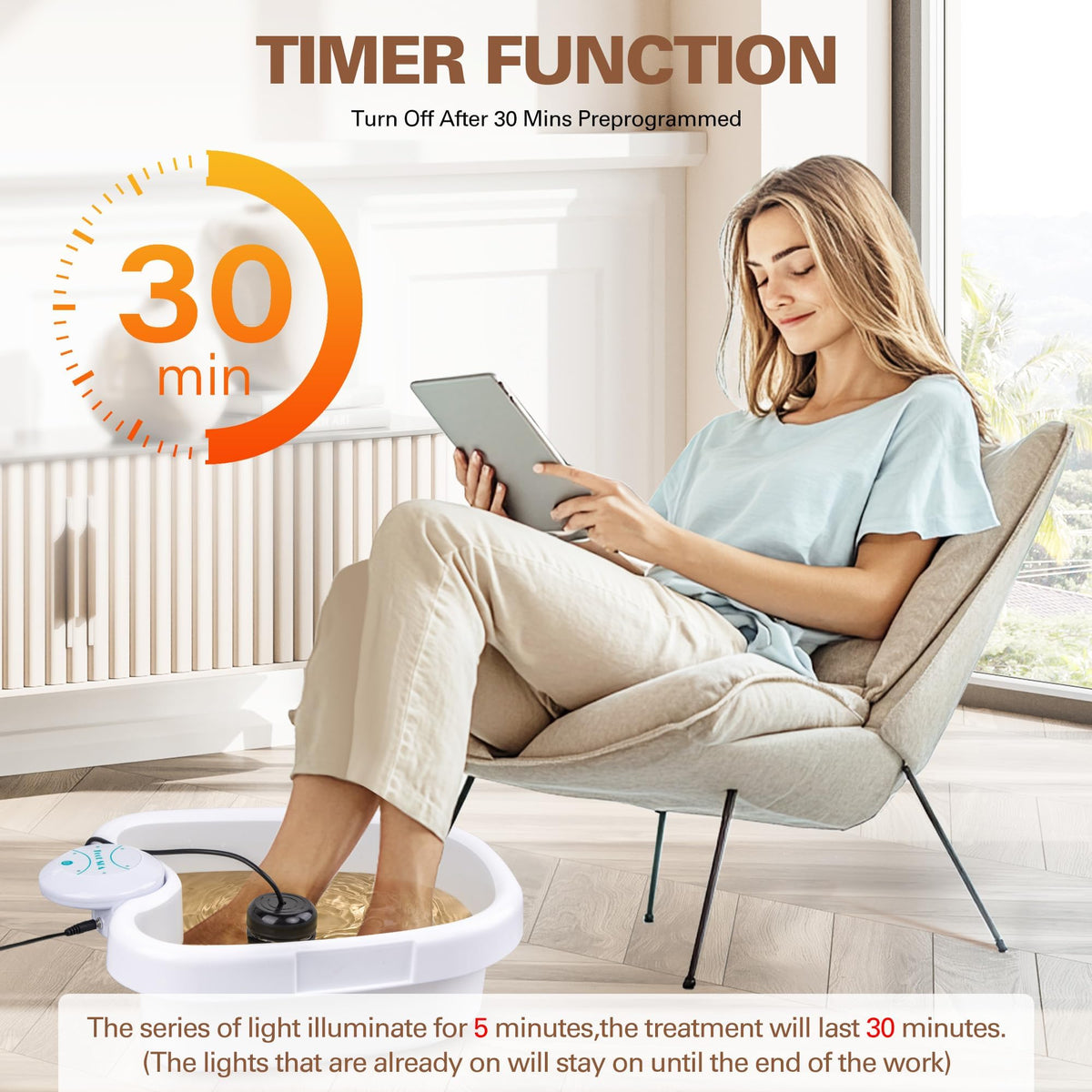Idudbid Ionic Foot Bath Detox Machine in use with feet inside