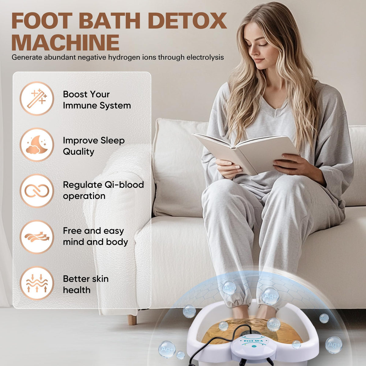 Idudbid Ionic Foot Bath Detox Machine with accessories