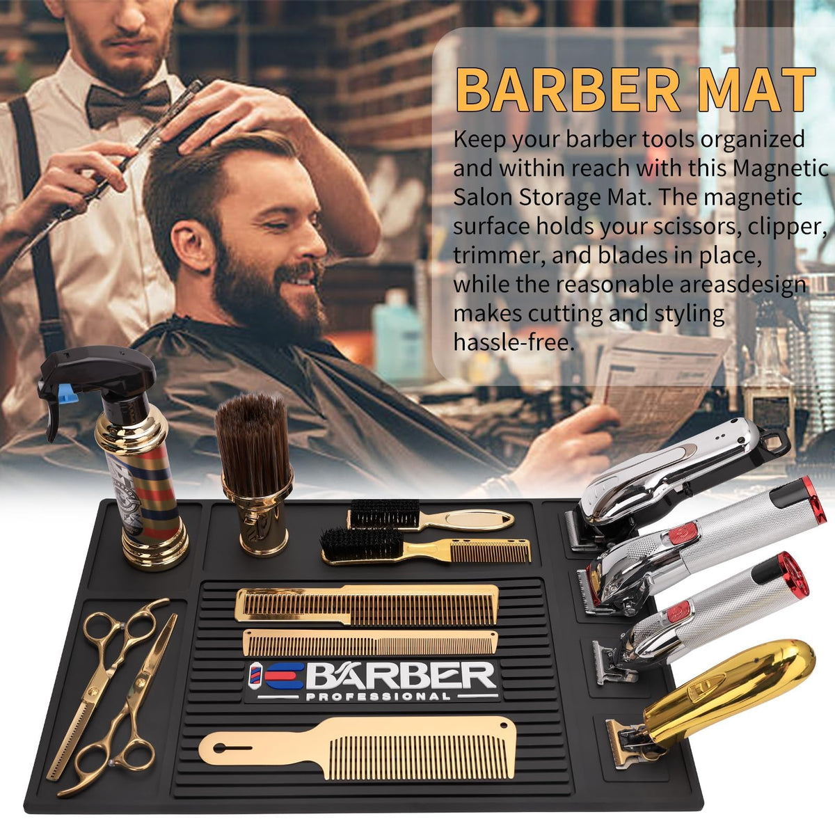 IEBARBER Magnetic Barber Mat demonstrating durability
