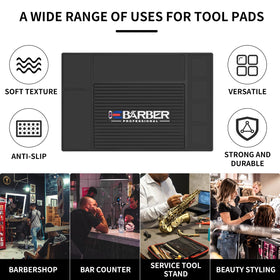 IEBARBER Magnetic Barber Mat in a professional barber setting
