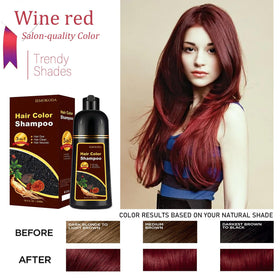 iemokoda Burgundy Hair Dye Shampoo 3 in 1 back view