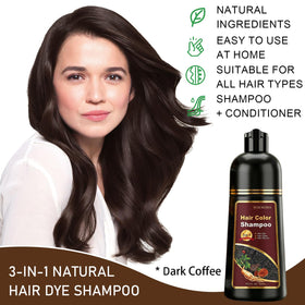 iemokoda Dark Coffee Hair Dye Shampoo back view with ingredients
