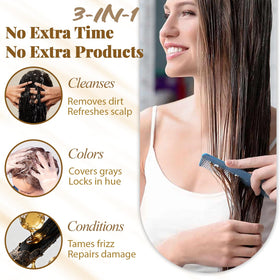 iemokoda Light Brown Hair Dye Shampoo 3 in 1 packaging details