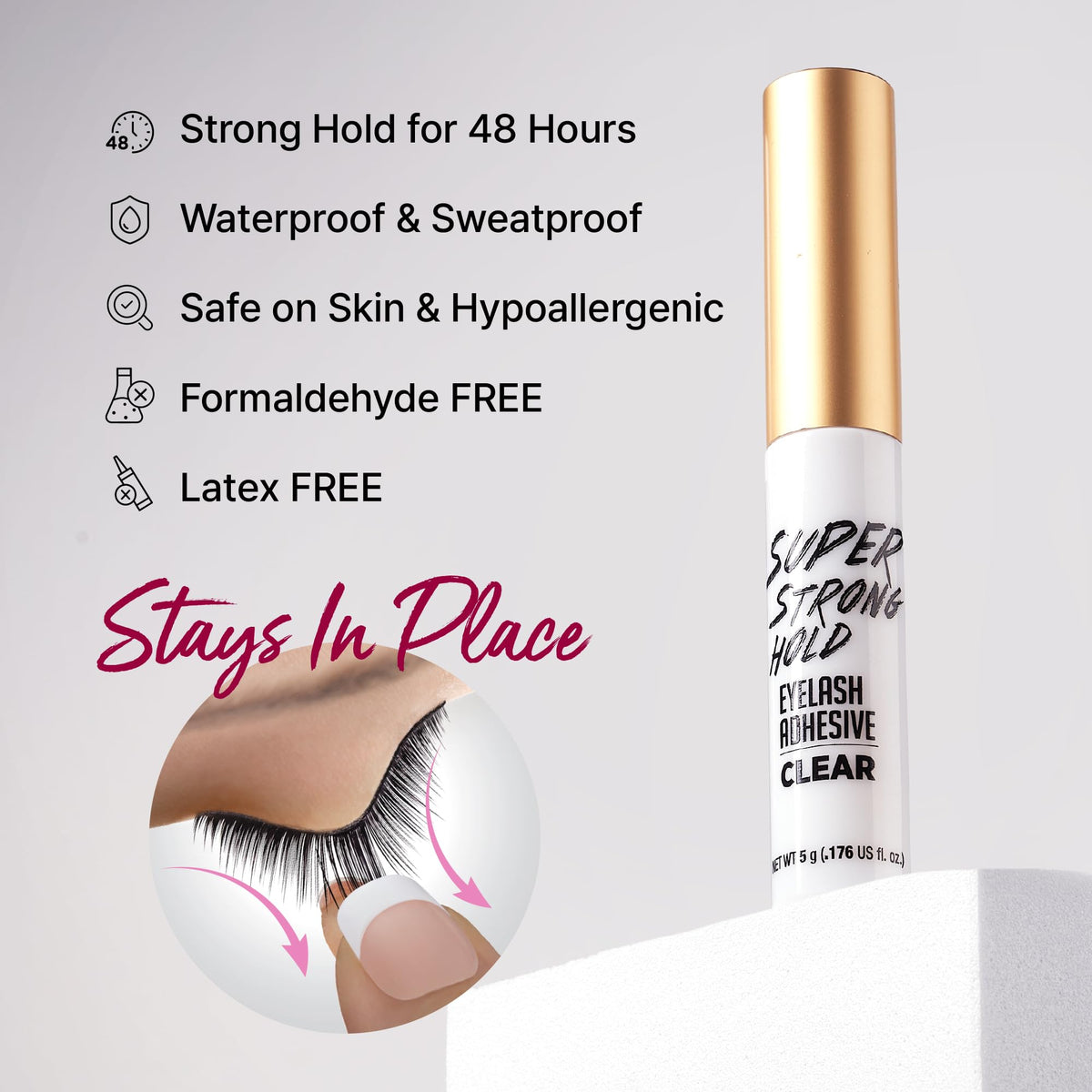 iENVY eyelash adhesive brush applicator close-up