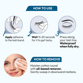 iENVY eyelash adhesive with background of false eyelashes