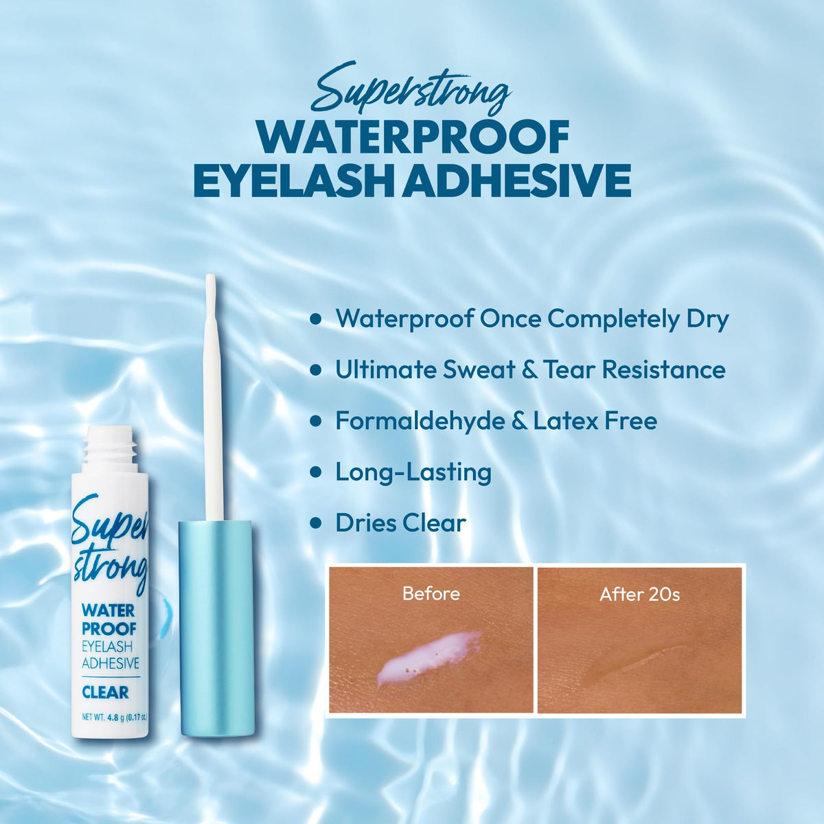 iENVY Super Strong Waterproof Clear Eyelash Adhesive side view