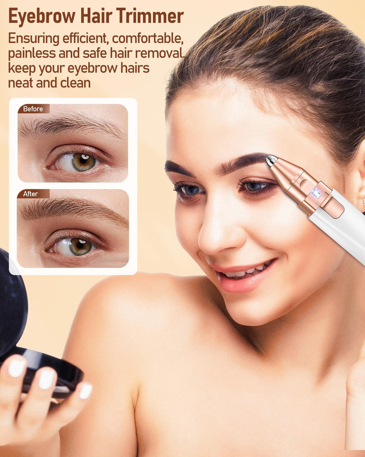 IFANZETECH Eyebrow Trimmer side view showing USB charging port