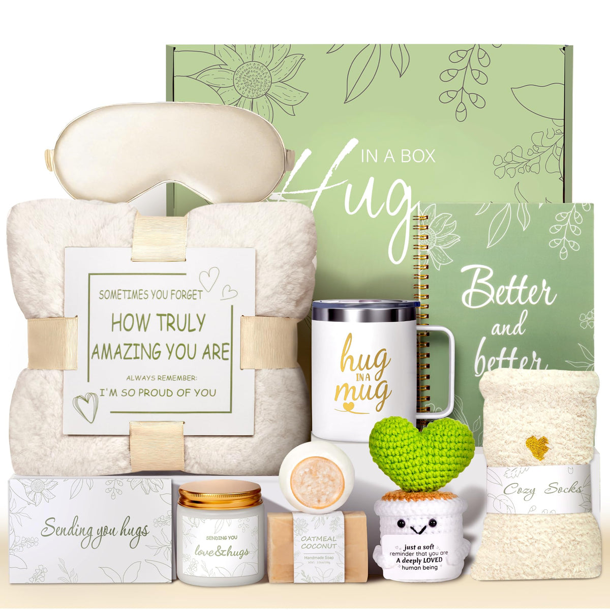 iFaveorr Get Well Soon Gift Basket with flannel blanket and accessories