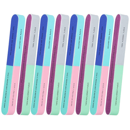 IFUNSON Nail Buffer Block 8 Pack front view with colourful design