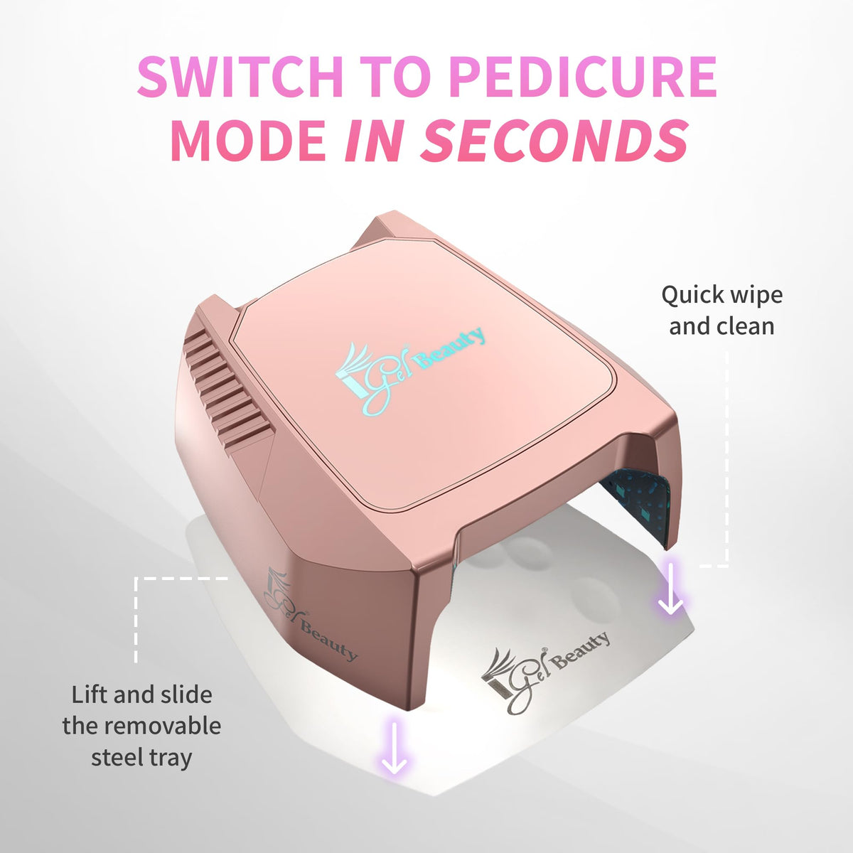 iGel Beauty Hybrid PRO 2.0 Nail Lamp with gel polish application