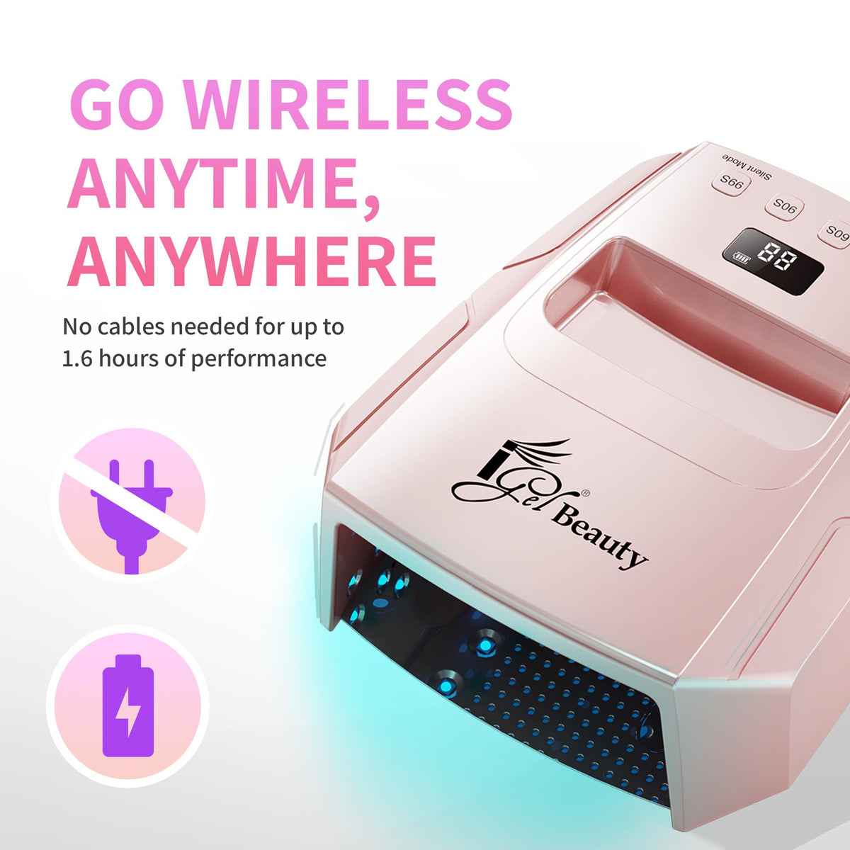 iGel Beauty Hybrid - X Nail Lamp showing removable stainless steel tray