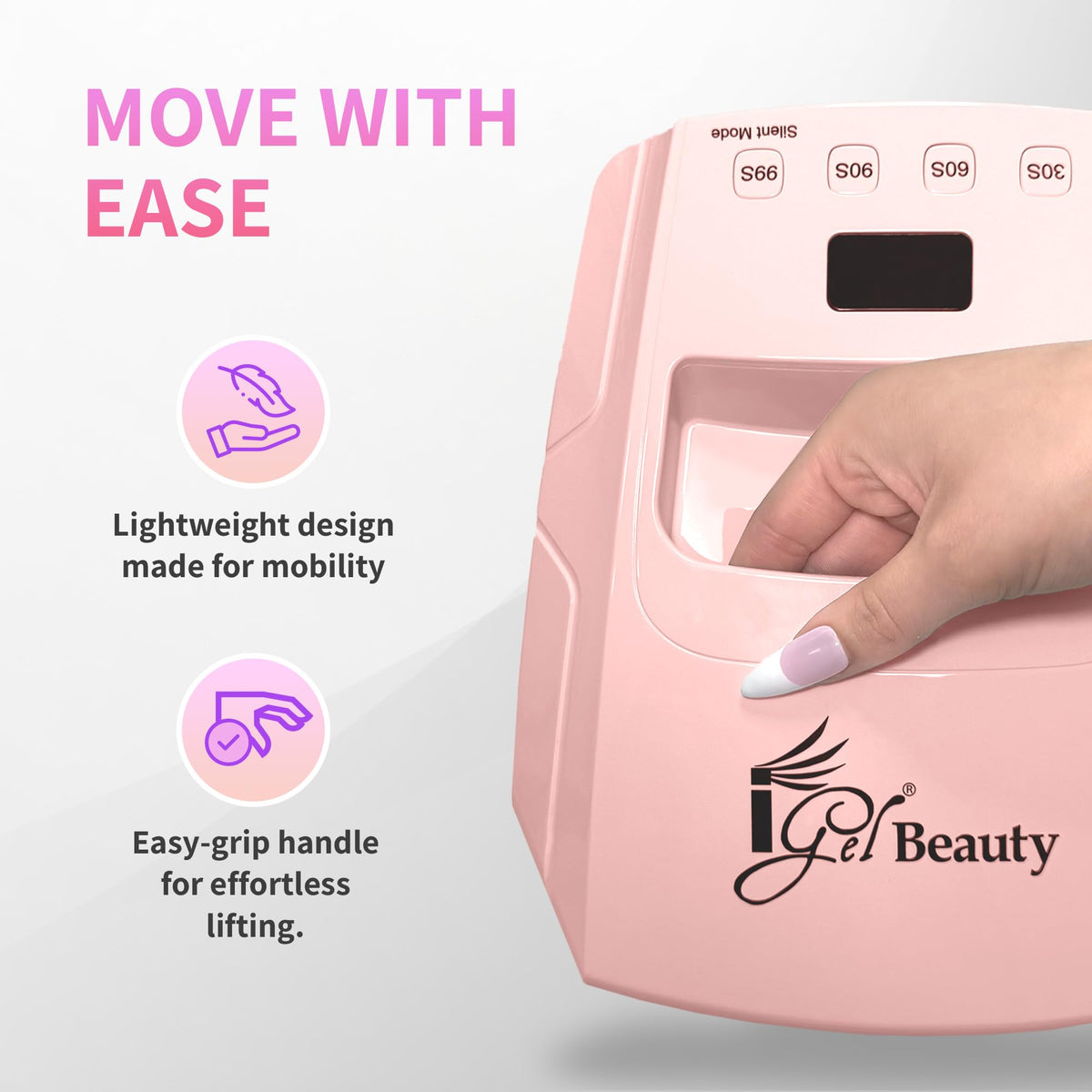 iGel Beauty Hybrid - X Nail Lamp with gel polish bottles