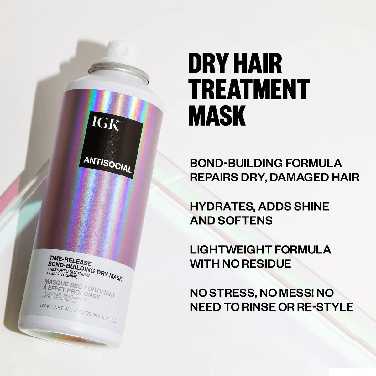 IGK Antisocial Dry Hair Mask 5 Oz back view