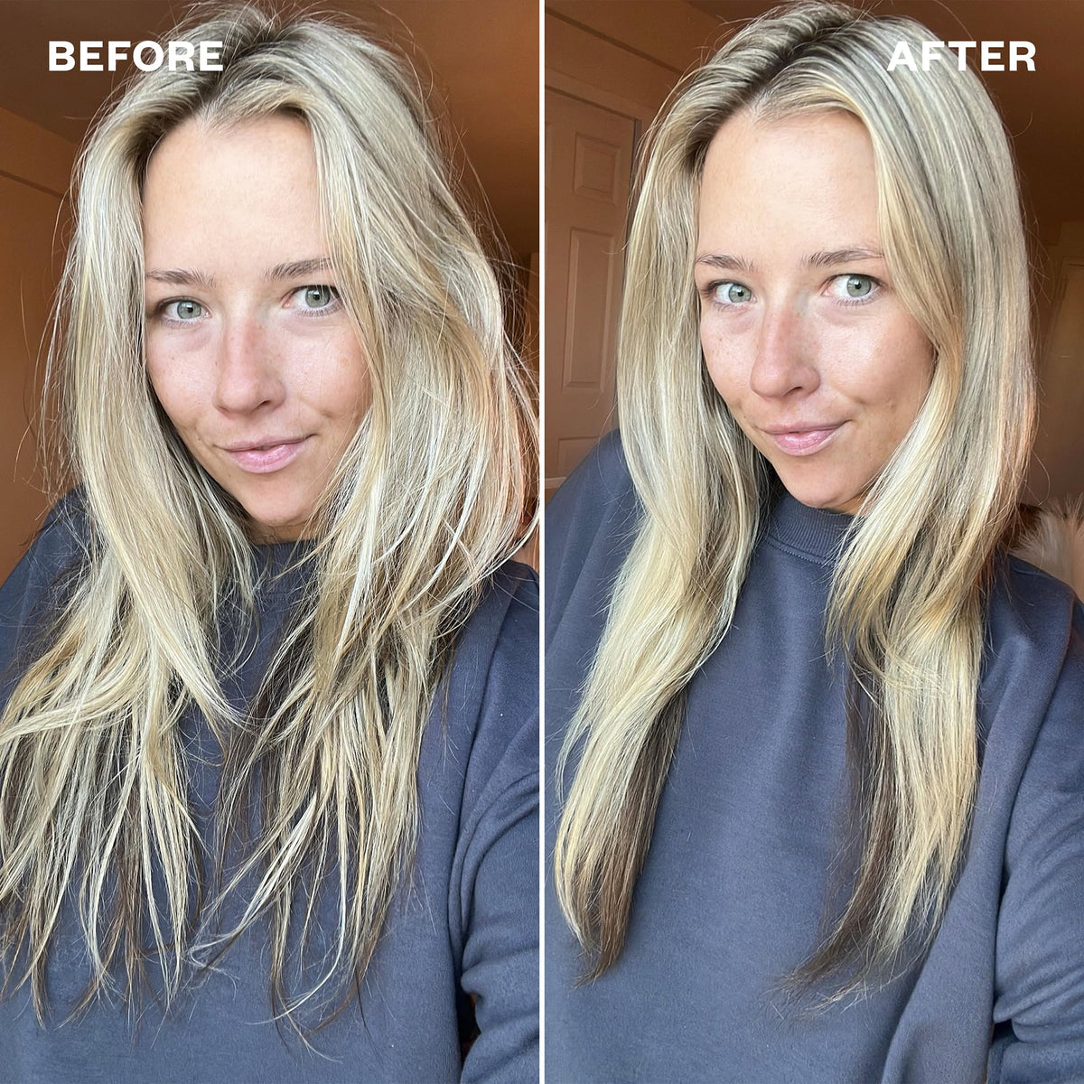 IGK Antisocial Midnight Silk Bond-Building Dry Hair Mask application on hair