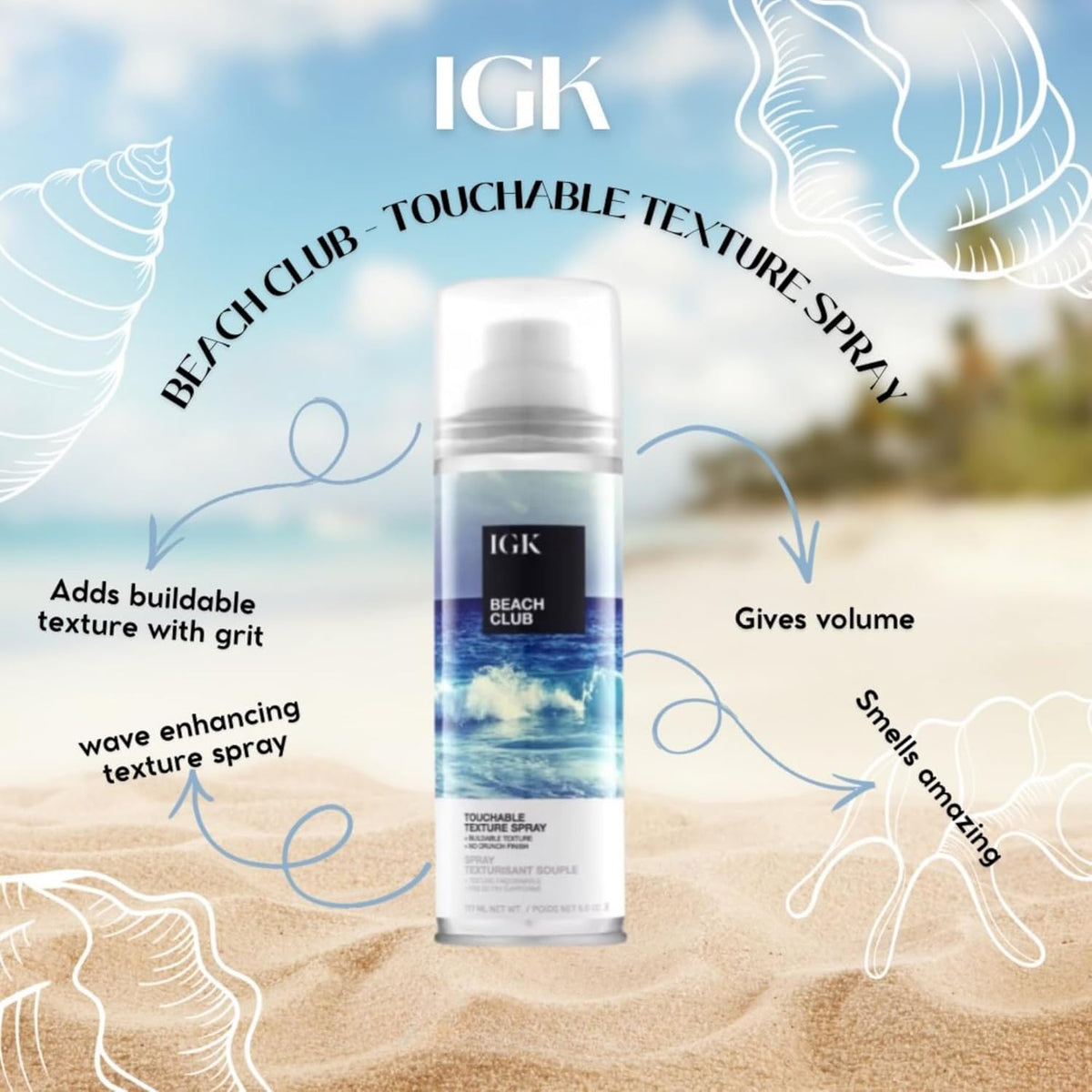 IGK Beach Club Texture Spray application demonstration