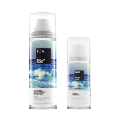 IGK Beach Club Volumizing Texture Spray Bundle 5 Oz and 1.7 Oz front view