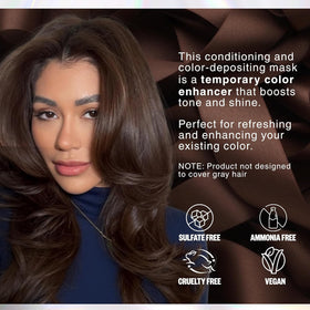IGK Brown Bella Hair Gloss on hair before and after