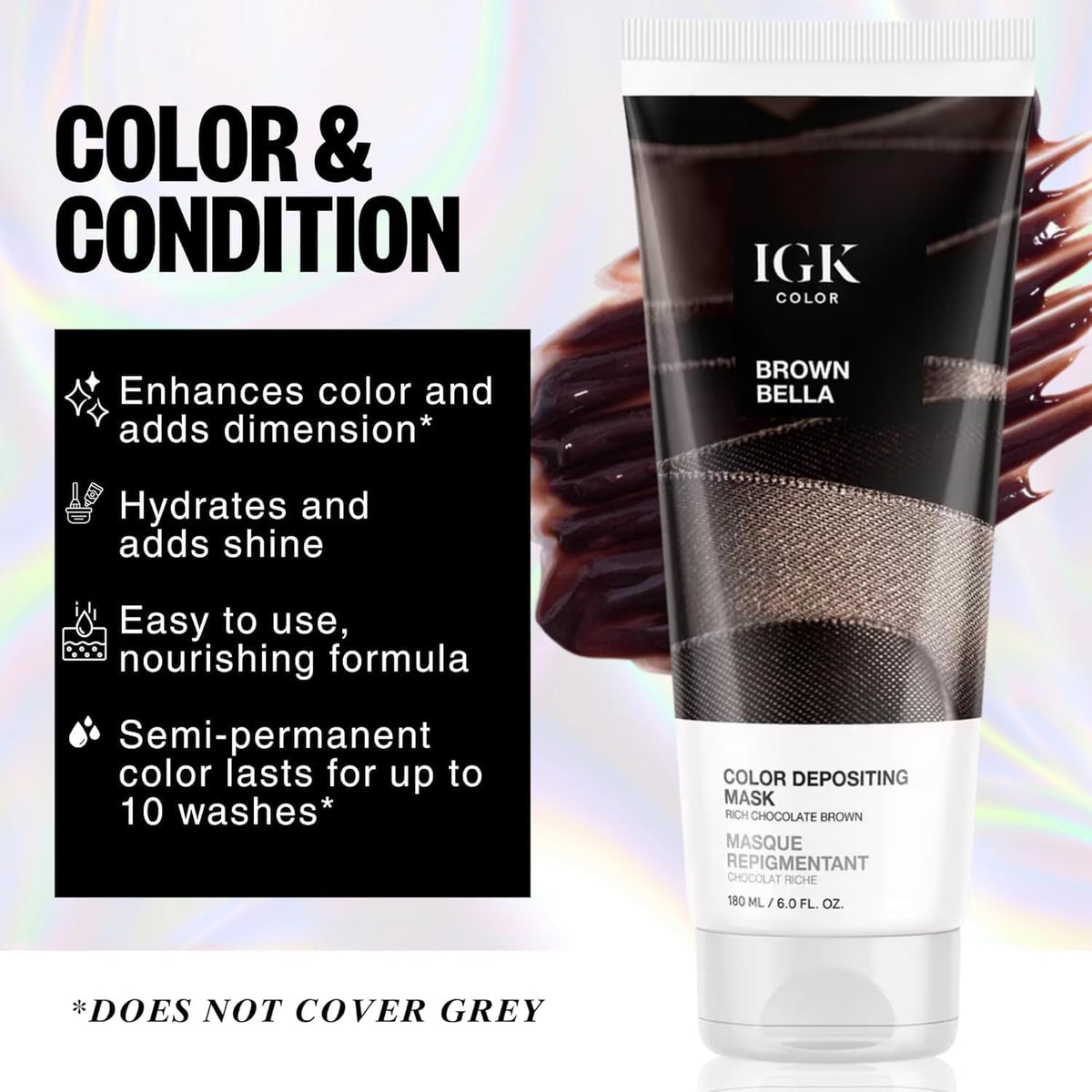 IGK Brown Bella Hair Gloss texture close-up