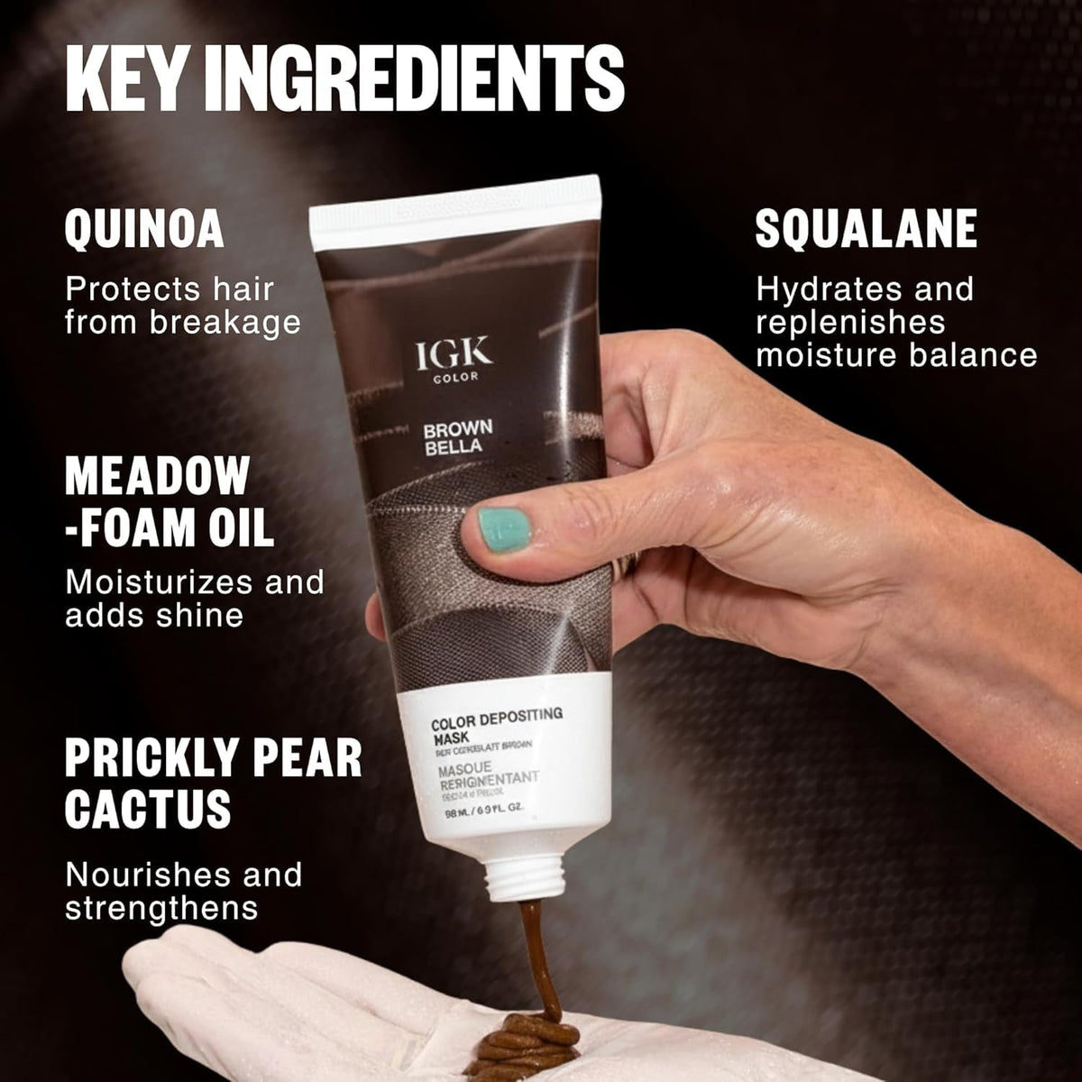 IGK Brown Bella Hair Gloss with brush and tint bowl