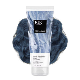 IGK Color Depositing Mask PEEK-A-BLUE front view with packaging