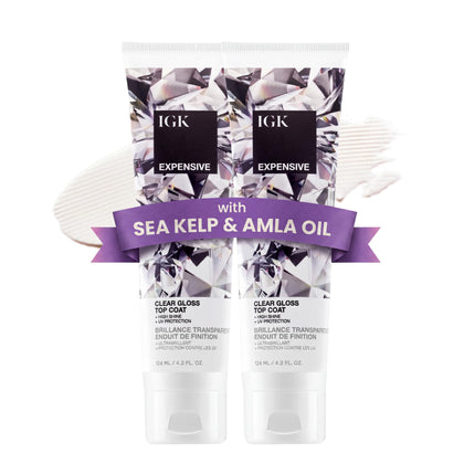 IGK Expensive Clear Gloss Top Coat front view, pack of 2
