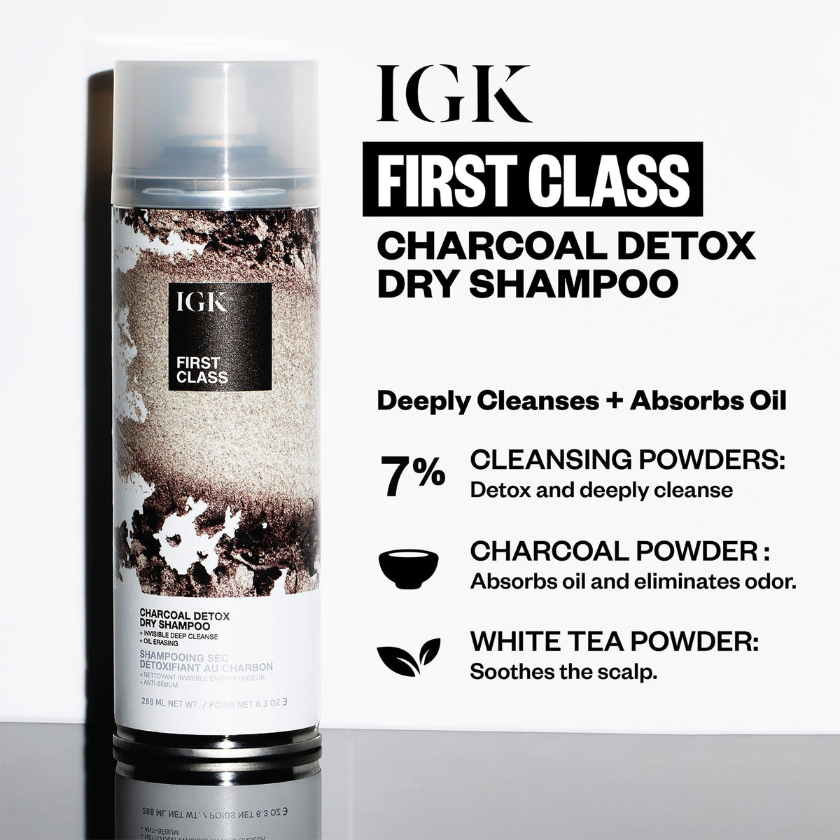 IGK First Class Charcoal Detox Dry Shampoo 11 Oz back view