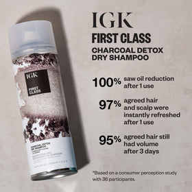 IGK First Class Charcoal Detox Dry Shampoo 11 Oz side view