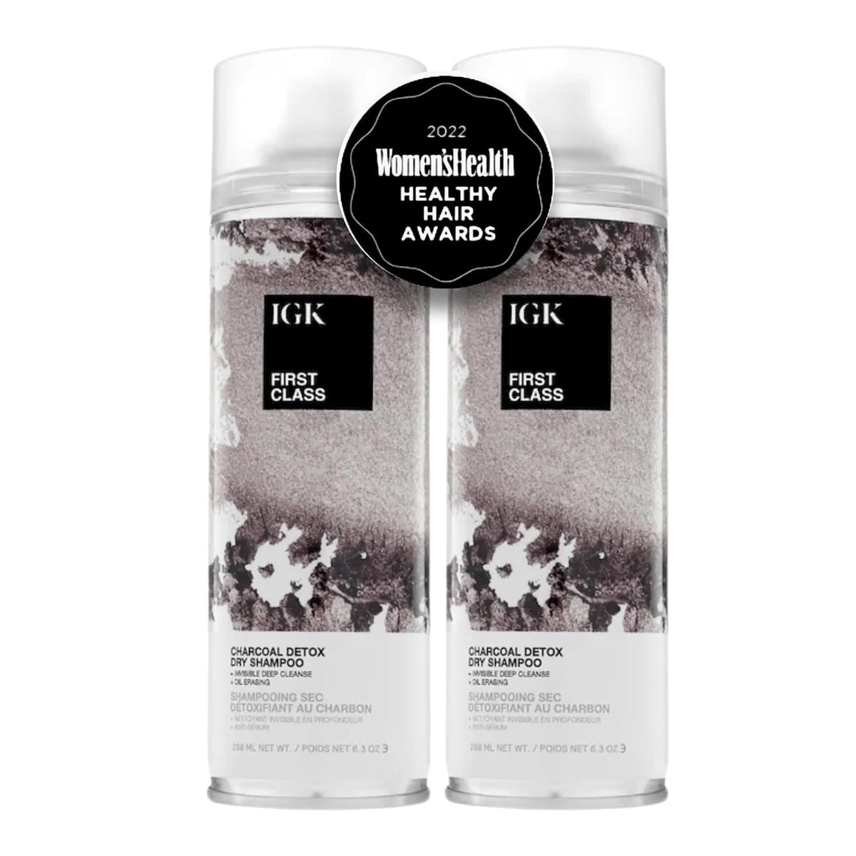 IGK First Class Charcoal Detox Dry Shampoo front view, 6.3 Oz