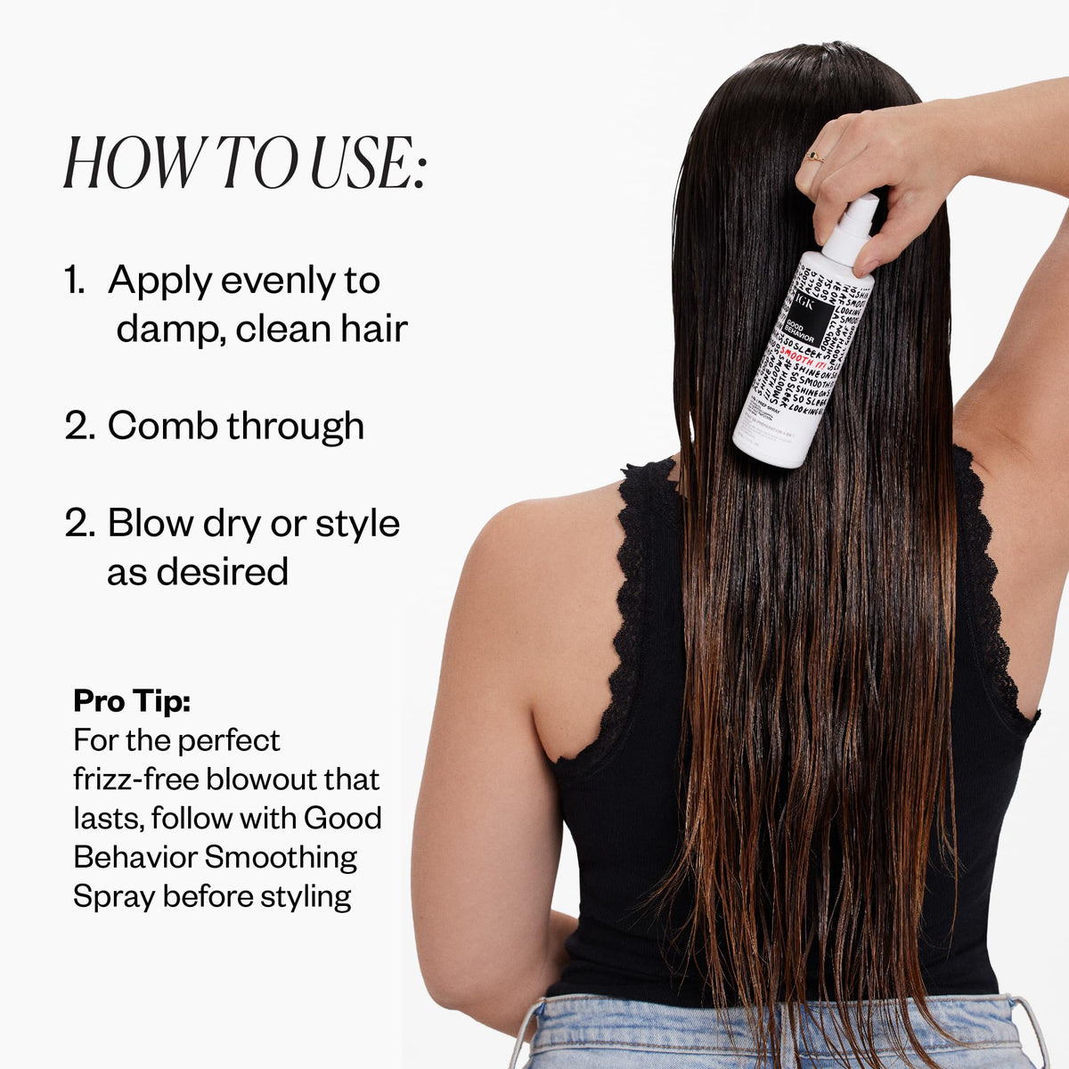 IGK Good Behavior 4-in-1 Prep Spray Travel 2 Oz with ingredients list