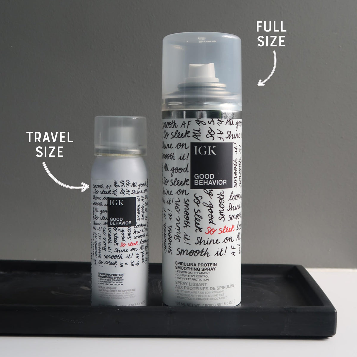 IGK Good Behavior Spirulina Smoothing Spray in a lifestyle setting