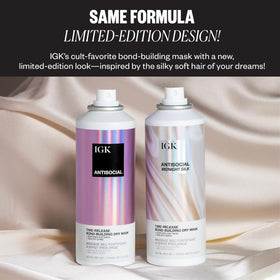 IGK Hair Set displayed on a bathroom counter
