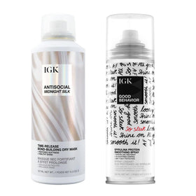 IGK Hair Set including Antisocial Mask and Good Behavior Spray