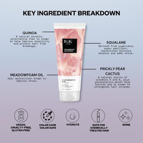 IGK Strawberry Milkshake Hair Gloss with fresh strawberries
