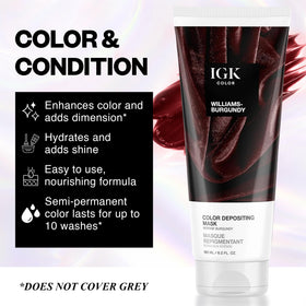 IGK Williams Burgundy Hair Gloss side view showing packaging