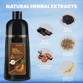 IIIMEIDU Brown Hair Dye Shampoo 3 in 1 packaging