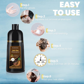 IIIMEIDU Brown Hair Dye Shampoo back view with ingredient list
