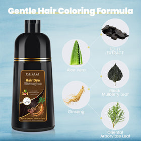 IIIMEIDU Chestnut Brown Hair Dye Shampoo with gloves and timer