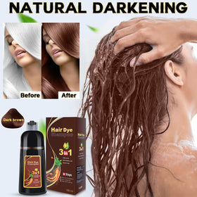 IIIMEIDU Dark Brown Hair Dye Shampoo before and after results