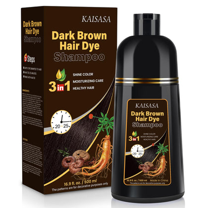IIIMEIDU Dark Brown Hair Dye Shampoo front view