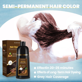 IIIMEIDU Dark Burgundy Hair Dye Shampoo before and after results