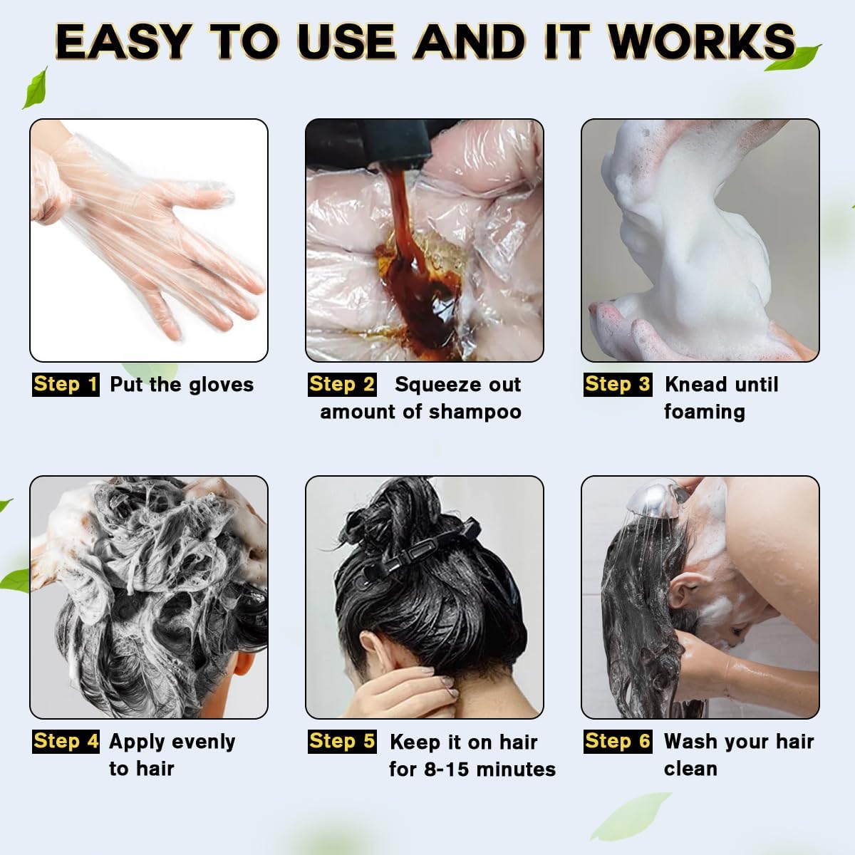 IIIMEIDU Dark Burgundy Hair Dye Shampoo with natural extracts